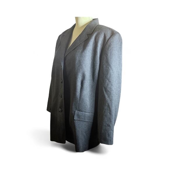 Talbots Italian Fabric Wool Blazer, Charcoal Gray, Women's Plus Size 18W - Picture 3 of 6